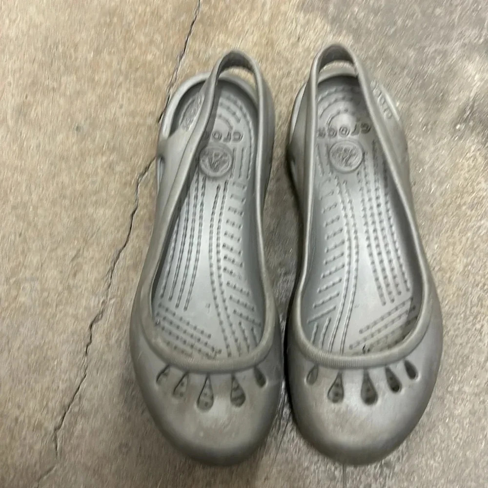 Crocs silver slip ons - Picture 2 of 7